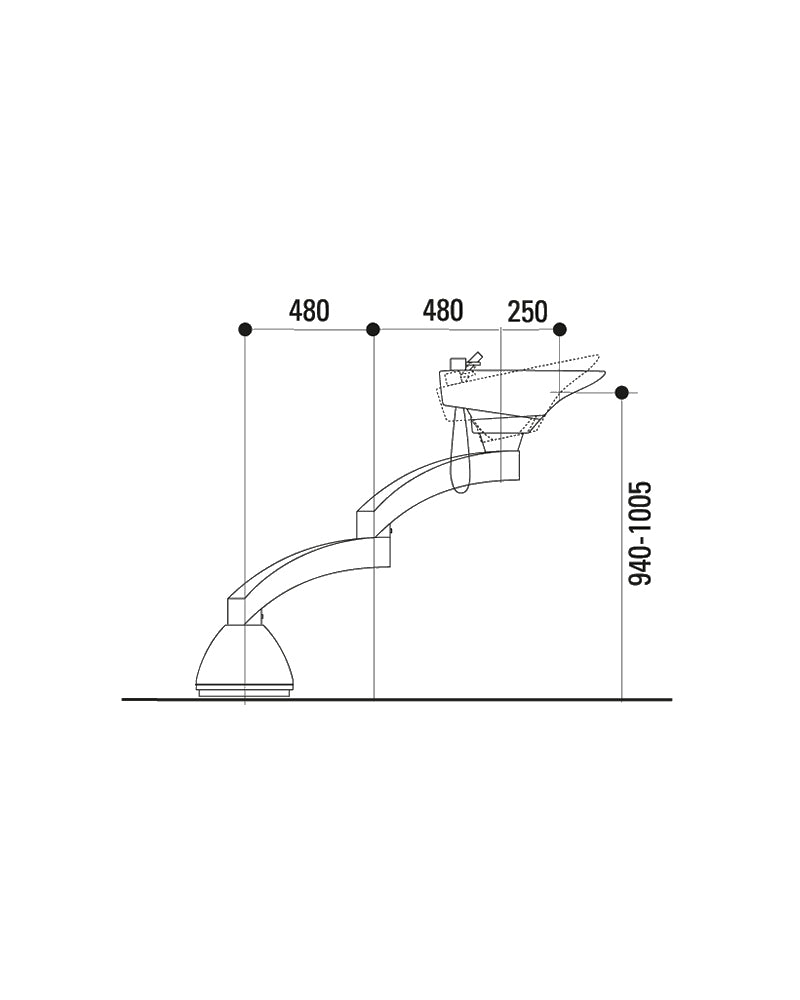Contura swing PLUS - Black freestanding basin - Black basin
